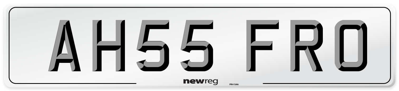 AH55 FRO Number Plate from New Reg